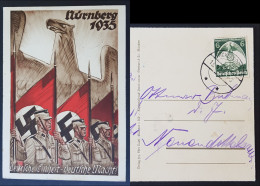 GERMANY THIRD REICH ORIGINAL POSTCARD NÜRNBERG RALLY 1935 IMPERIAL EAGLE - Guerra 1939-45