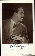 CPA Schauspieler Willy Fritsch, Portrait, Profilansicht, Autogramm - Actors