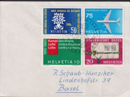 1960 Schweiz  Kleinbrief 8 X10.5 Cm, Zum:CH 351-354 Mi:CH: 692-695, Gedenkmarken ⵙ ET - Cartas & Documentos