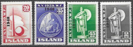 Island Iceland Islande 1940 Overprint Michel No. 218-21 Postfrisch Neuf MNH ** - Nuovi