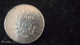 FRANSA-1976--     1/ 2   FRANK      XF- - 2 Francs