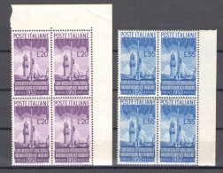 1950 REPUBBLICA Conferenza Radiodiffusione N. 623/624 MNH** QUARTINA - Altri & Non Classificati