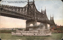 11700744 New_York_City Queensboro Bridge Blackwell's Island East River Steamer - Autres & Non Classés
