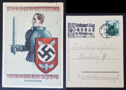 GERMANY THIRD REICH ORIGINAL POSTCARD NÜRNBERG RALLY 1934 IMPERIAL EAGLE - War 1939-45