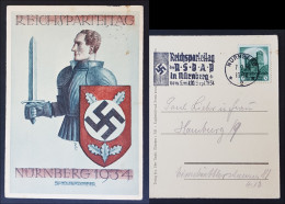 GERMANY THIRD REICH ORIGINAL POSTCARD NÜRNBERG RALLY 1934 IMPERIAL EAGLE - Guerre 1939-45