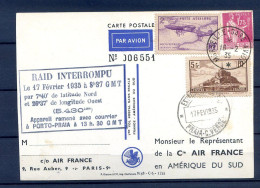 040524   LETTRE ACCIDENTEE  VOL PARIS AMERIQUE DU SUD LE 17/02/35 - Lettres Accidentées