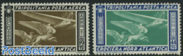 Italian Lybia 1933 Tripoli, Rome-Chicago Flight 2v, Mint NH, Transport - Aircraft & Aviation - Vliegtuigen