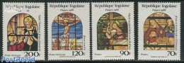 Togo 1988 Easter 4v, Mint NH, Religion - Religion - Art - Stained Glass And Windows - Vidrios Y Vitrales