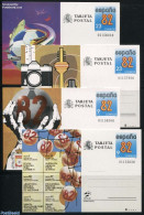 Spain 1982 Postcard Set World Cup Football (4 Cards), Unused Postal Stationary, Sport - Football - Storia Postale