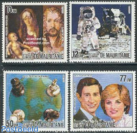 Mauritania 1984 Mixed Issue 4v, Mint NH, History - Sport - Transport - Kings & Queens (Royalty) - Chess - Space Explor.. - Familias Reales
