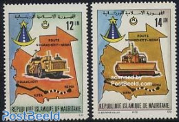 Mauritania 1978 New Road Nouakchott-Nema 2v, Mint NH, Various - Maps - Géographie