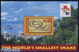 Barbados 2001 Year Of The Snake S/s, Mint NH, Nature - Various - Snakes - Philately - New Year - Nieuwjaar