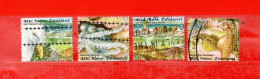 (Us8) NUOVA ZELANDA  °- 1996 - Faune MARINE.  Yvert. 1425-1426-1432-1434.  De Carnet.. Used. - Used Stamps