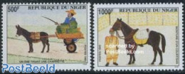 Niger 1995 Transports 2v, Mint NH, Nature - Horses - Níger (1960-...)