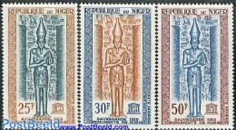 Niger 1964 Nubian Monuments 3v, Mint NH, History - Archaeology - Unesco - Arqueología