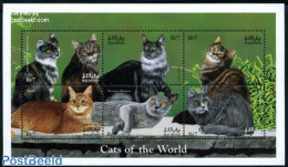 Maldives 1998 Cats 6v M/s, Mint NH, Nature - Cats - Maldiven (1965-...)