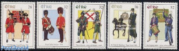 Ireland 1995 Military Uniforms 5v, Mint NH, History - Nature - Performance Art - Various - Militarism - Horses - Music.. - Nuovi