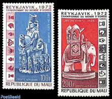 Mali 1973 World Chess Games 2v, Mint NH, Nature - Sport - Elephants - Chess - Ajedrez