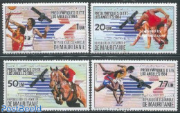 Mauritania 1983 Olympic Games Los Angeles 4v, Mint NH, Nature - Sport - Transport - Horses - Basketball - Olympic Game.. - Basket-ball