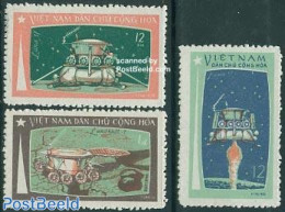 Vietnam 1971 Luna 17 3v, Mint NH, Transport - Space Exploration - Sonstige & Ohne Zuordnung