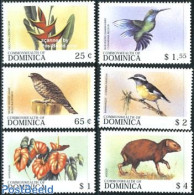 Dominica 1999 Flora & Fauna 6v, Mint NH, Nature - Birds - Flowers & Plants - Hummingbirds - República Dominicana
