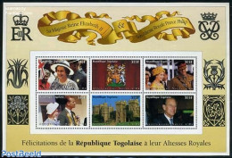 Togo 1997 Elizabeth Golden Wedding 6v M/s, Mint NH, History - Kings & Queens (Royalty) - Royalties, Royals