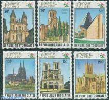 Togo 1980 Christmas 6v, Churches, Mint NH, Religion - Christmas - Churches, Temples, Mosques, Synagogues - Navidad