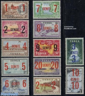 Tonga 1968 Overprints 12v, Mint NH, Nature - Transport - Various - Fishing - Aircraft & Aviation - Ships And Boats - M.. - Fische