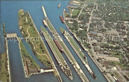 11700602 Sault_Sainte_Marie American Soo Locks Aerial View - Other & Unclassified