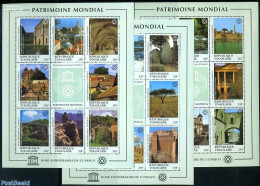 Togo 1997 World Heritage 3x8v M/s, Mint NH, History - Nature - Religion - Unesco - World Heritage - Trees & Forests - .. - Rotary, Club Leones