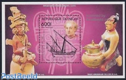 Niger 1991 Discovery Of America S/s, Mint NH, History - Transport - Explorers - Ships And Boats - Onderzoekers