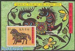 Tokelau Islands 2002 Newyer, Year Of The Horse S/s, Mint NH, Nature - Various - Horses - New Year - Nouvel An