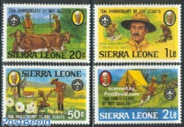 Sierra Leone 1982 75 Years Scouting 4v, Mint NH, Nature - Sport - Animals (others & Mixed) - Cattle - Scouting - Sonstige & Ohne Zuordnung