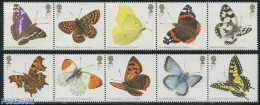Great Britain 2013 Butterflies 10v ( 2x [::::]), Mint NH, Nature - Butterflies - Unused Stamps