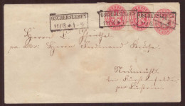 Allemagne Prusse Preussen Lettre Entier Postal + Affranchissement Timbre N°17 Brief Cover Cachet Oschersleben - Entiers Postaux