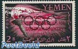 Yemen, Kingdom 1962 Olympic Games 1v, 2B, Double Overprint, One Inverted, Mint NH, Sport - Olympic Games - Sonstige & Ohne Zuordnung