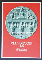 GERMANY THIRD 3rd REICH ORIGINAL POSTCARD NSDAP NÜRNBERG RALLY 1937 SPECIAL CANCEL - Guerra 1939-45