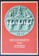 GERMANY THIRD 3rd REICH ORIGINAL POSTCARD NSDAP NÜRNBERG RALLY 1937 SPECIAL CANCEL - Oorlog 1939-45