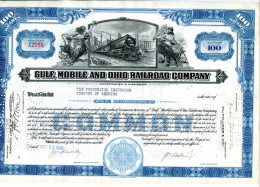 GULF, MOBILE And OHIO RAILROAD COMPANY; 100 Shares - Ferrocarril & Tranvías