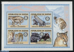 Guinea, Republic 2001 Panthers 4v M/s, Mint NH, Nature - Various - Animals (others & Mixed) - Cat Family - Rotary - Rotary, Club Leones