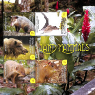 Grenada Grenadines 2018 Land Mammals 5v M/s, Mint NH, Nature - Animals (others & Mixed) - Bats - Wild Mammals - Grenade (1974-...)