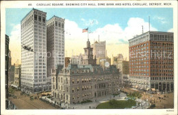 11700467 Detroit_Michigan Cadillac Square City Hall Dime Bank Hotel Cadillac - Altri & Non Classificati