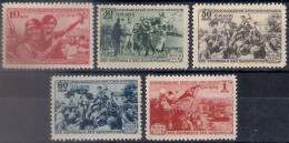 Russia 1940, Michel Nr 736-40, Mint, No Gum - Unused Stamps