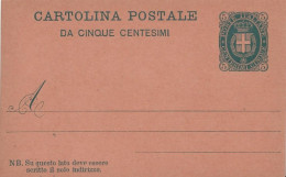 2477  - REGNO - Cartolina Postale - Da Cent. 5 Verde (Stemma)  Del 1889  - NUOVO - - Storia Postale