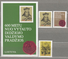LITHUANIA 1993 Vytautas Anniversary MNH(**) Mi 518-520 Bl 3 + 2FDC #Lt820 - Litouwen
