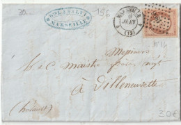 S / LET  N° 16   P C   1896    MARSEILLE - 1853-1860 Napoléon III.