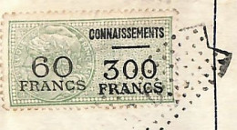 Connaissement Pour Bordeaux 1954 Avec Timbres Valeur Surch 60 Franc Sur 300 Vert - Covers & Documents