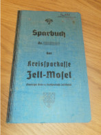 Altes Sparbuch Zell / Mosel , 1937 - 1944 , Gottfried Böth In Bullay - Neumerl , Sparkasse , Bank !! - Historische Dokumente