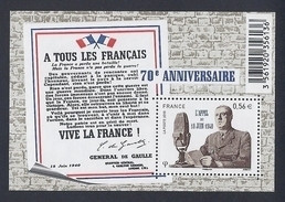 2010 - Bloc Feuillet F4493  ANNIVERSAIRE APPEL Du 18 JUIN 40  N° 4493 NEUF** LUXE MNH - Ongebruikt