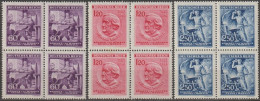 09/ Pof. 108-110, 4-blocks - Unused Stamps